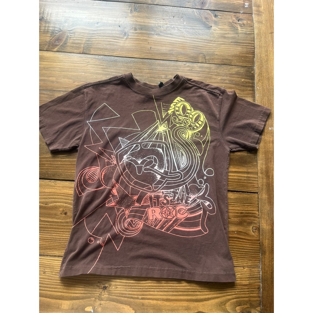 Rocawear Mens It's The Roc Graphic T-Shirt Brown Y2K Streetwear‎ Size M 10/12